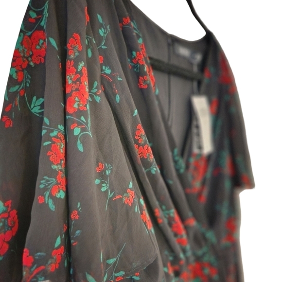 Nwt Lauren Ralph Lauren Floral Flutter-Sleeves Dress Size 2 - Picture 11 of 16